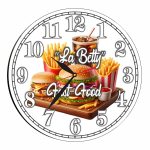 Ceas Fast-Food, Personalizat, Lemn, 40 cm, CMSUV095