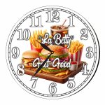 Ceas Fast-Food, Personalizat, Lemn, 40 cm, CMSUV095 - imagine 4