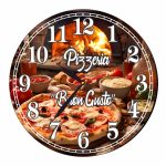 Ceas Pizzerie, Personalizat, Lemn, 40 cm, CMSUV096