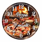 Ceas Pizzerie, Personalizat, Lemn, 40 cm, CMSUV096 - imagine 4