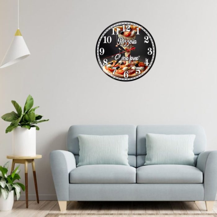 Ceas Pizzerie, Personalizat, Lemn, 40 cm, CMSUV097 - imagine 2