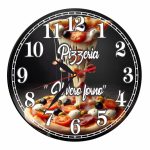 Ceas Pizzerie, Personalizat, Lemn, 40 cm, CMSUV097