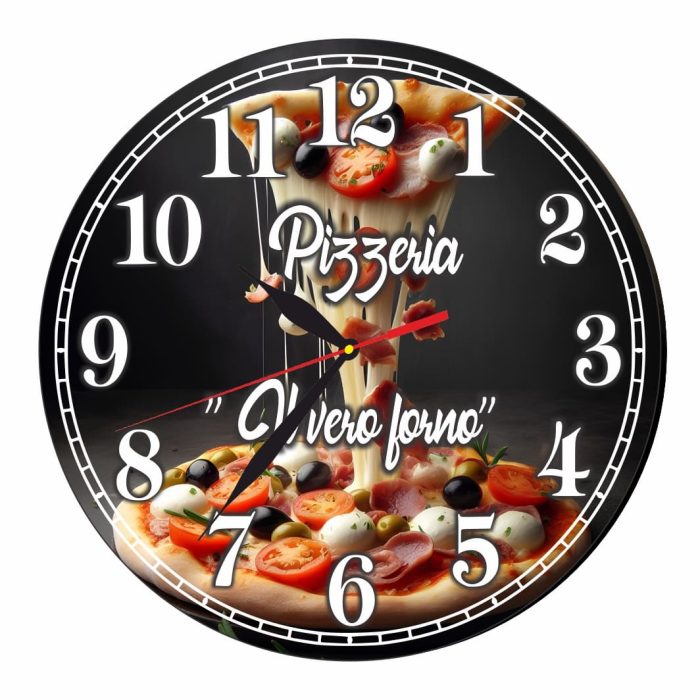 Ceas Pizzerie, Personalizat, Lemn, 40 cm, CMSUV097 - imagine 4
