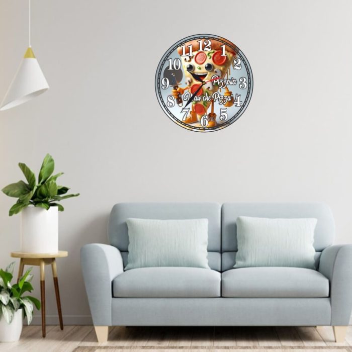 Ceas Pizzerie, Personalizat, Lemn, 40 cm, CMSUV098 - imagine 2