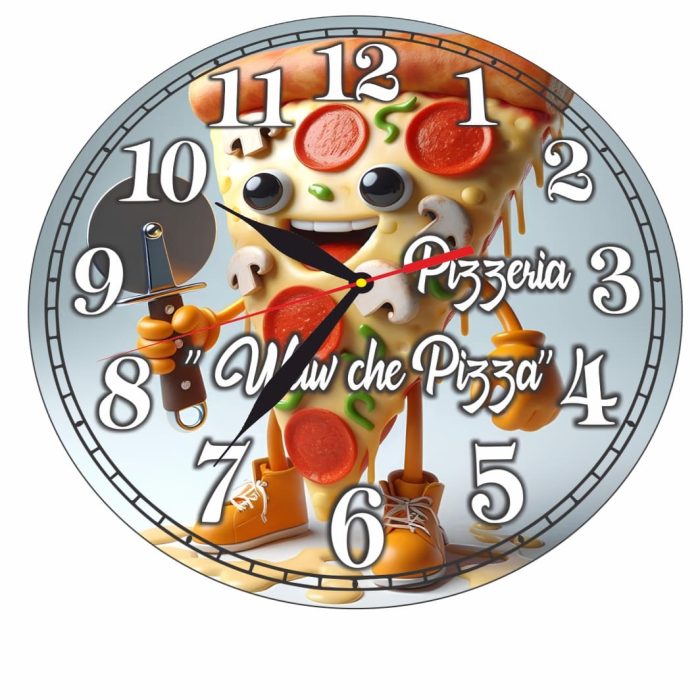 Ceas Pizzerie, Personalizat, Lemn, 40 cm, CMSUV098 - imagine 5