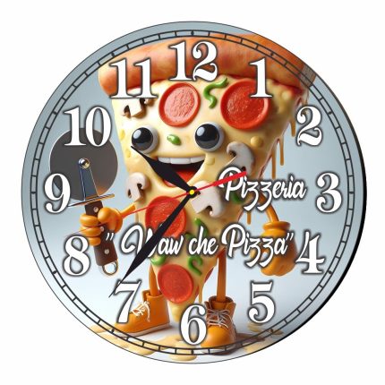 Ceas Pizzerie, Personalizat, Lemn, 40 cm, CMSUV098