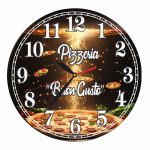 Ceas Pizzerie, Personalizat, Lemn, 40 cm, CMSUV099