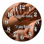 Ceas Salon de masaj, Personalizat, Lemn, 40 cm, CMSUV103