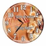 Ceas Salon de masaj, Personalizat, Lemn, 40 cm, CMSUV104