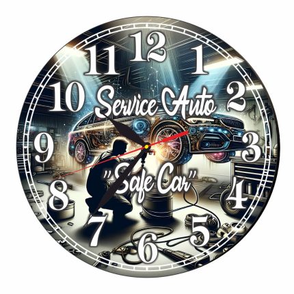 Ceas Mecanic, Service Auto, Personalizat, Lemn, 40 cm, CMSUV106