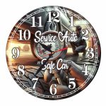 Ceas Mecanic, Service Auto, Personalizat, Lemn, 40 cm, CMSUV108