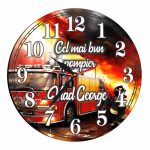 Ceas Pompier, Personalizat, Lemn, 40 cm, CMSUV117
