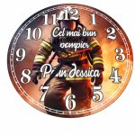 Ceas Pompier, Personalizat, Lemn, 40 cm, CMSUV119 - imagine 5
