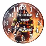Ceas Pompier, Personalizat, Lemn, 40 cm, CMSUV119 - imagine 4