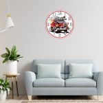 Ceas Pompier, Personalizat, Lemn, 40 cm, CMSUV120 - imagine 2