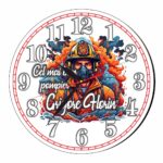 Ceas Pompier, Personalizat, Lemn, 40 cm, CMSUV122