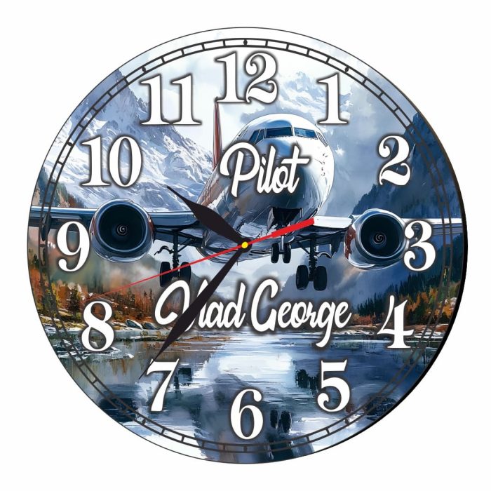 Ceas Pilot, Personalizat, Lemn, 40 cm, CMSUV132 - imagine 1