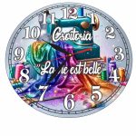 Ceas Croitorie, Personalizat, Lemn, 40 cm, CMSUV0135 - imagine 5