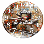 Ceas Croitorie, Personalizat, Lemn, 40 cm, CMSUV0136 - imagine 5