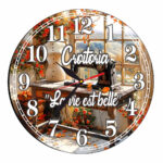Ceas Croitorie, Personalizat, Lemn, 40 cm, CMSUV0136 - imagine 4