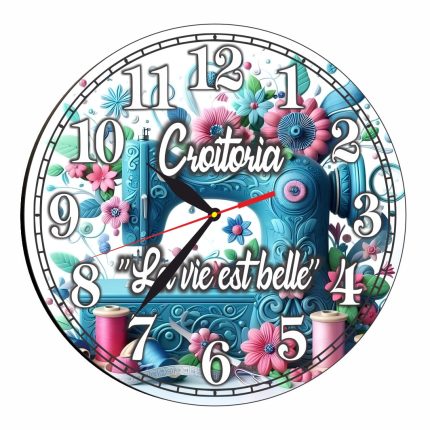 Ceas Croitorie, Personalizat, Lemn, 40 cm, CMSUV0139