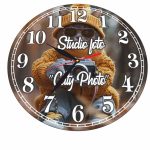 Ceas Studio foto, Fotograf, Personalizat, Lemn, 40 cm, CMSUV140 - imagine 5