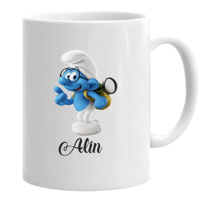 Cana personalizata, Alba, Strumf, 350 ml, CDUV013 - imagine 2
