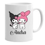 Cana personalizata, Alba, Kuromi, My Melody, 350 ml, CDUV032 - imagine 2