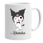 Cana personalizata, Alba, Kuromi, 350 ml, CDUV038 - imagine 2