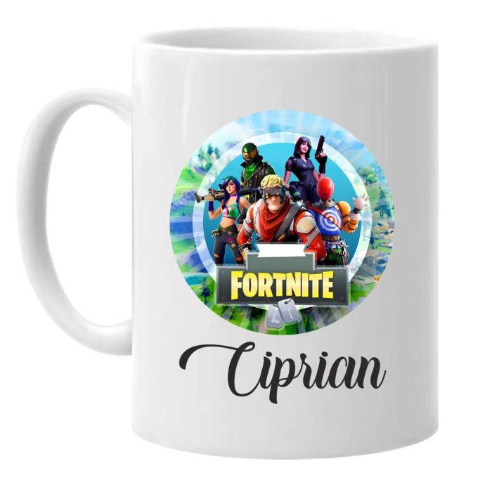 Cana personalizata, Alba, Fortnite, 350 ml, CDUV039 - imagine 2