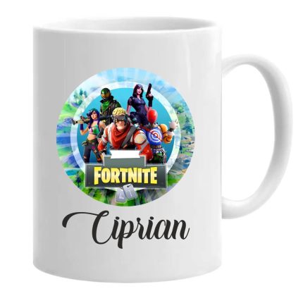 Cana personalizata, Alba, Fortnite, 350 ml, CDUV039