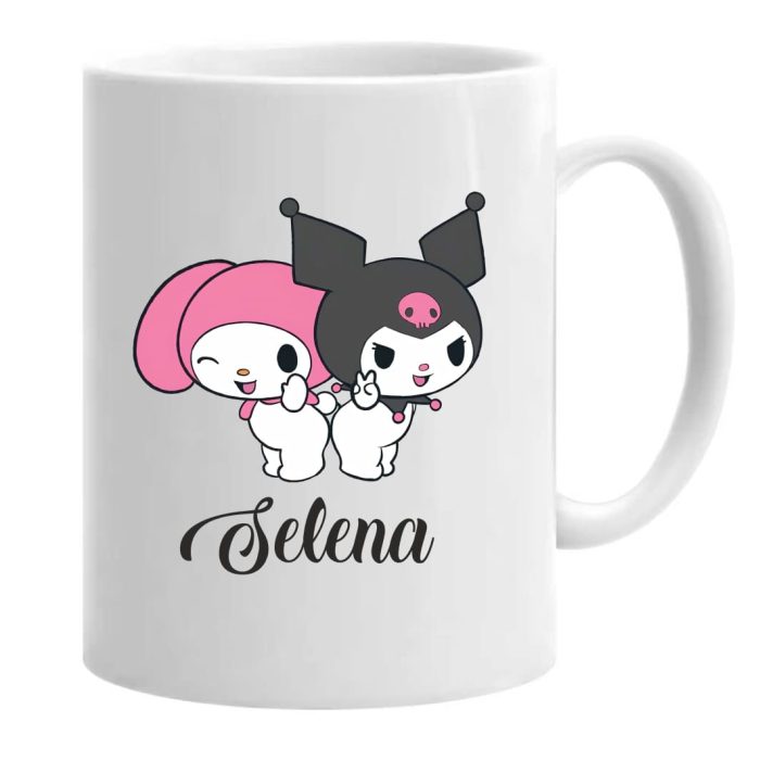Cana personalizata, Alba, Kuromi, My Melody, 350 ml, CDUV040 - imagine 2