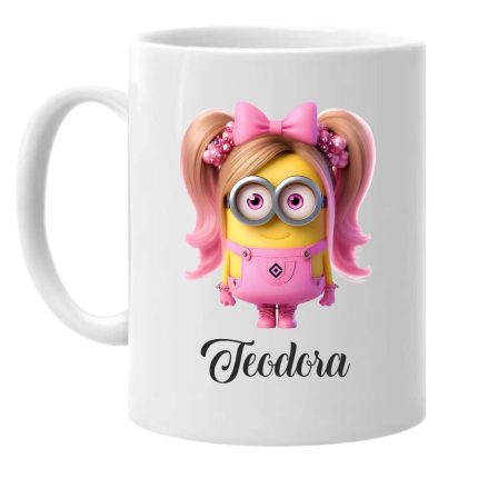 Cana personalizata, Alba, Minion, 350 ml, CDUV042