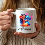 Cana personalizata, Alba, Stitch, 350 ml, CDUV043 - imagine 3
