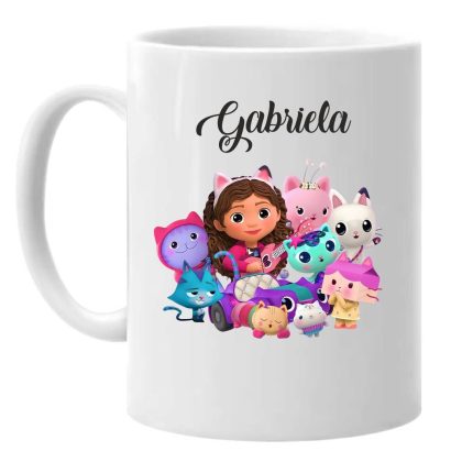 Cana personalizata, Alba, Gabby’s Dollhouse, 350 ml, CDUV046