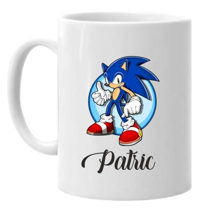 Cana personalizata, Alba, Sonic, 350 ml, CDUV047