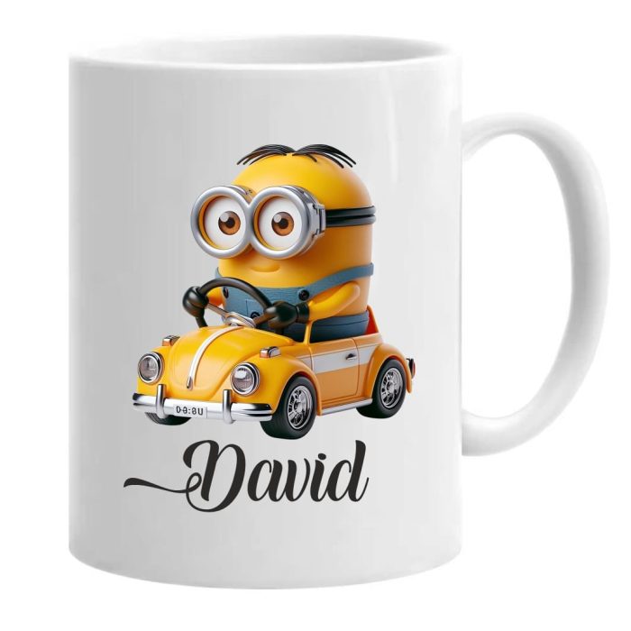 Cana personalizata, Alba, Minion, 350 ml, CDUV048 - imagine 1