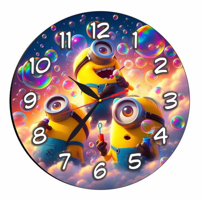 Ceas Disney, Minioni, Lemn, 40 cm, CSDUV115 - imagine 5