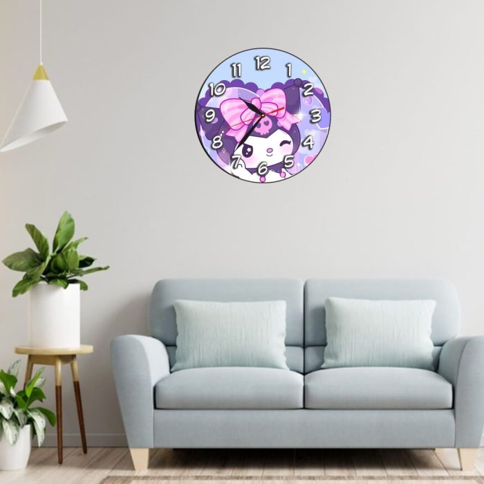 Ceas Disney, Kuromi, Lemn, 40 cm, CSDUV119 - imagine 2