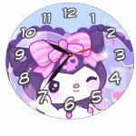 Ceas Disney, Kuromi, Lemn, 40 cm, CSDUV119 - imagine 5