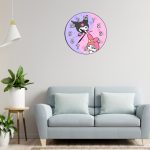 Ceas Disney, Kuromi, Melody, Lemn, 40 cm, CSDUV121 - imagine 2