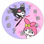Ceas Disney, Kuromi, Melody, Lemn, 40 cm, CSDUV121 - imagine 5