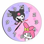 Ceas Disney, Kuromi, Melody, Lemn, 40 cm, CSDUV121 - imagine 4