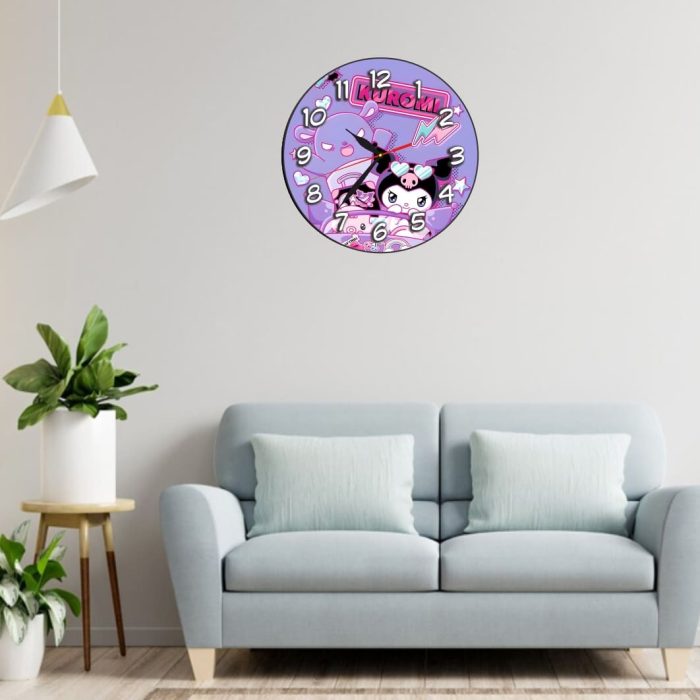 Ceas Disney, Kuromi, Lemn, 40 cm, CSDUV123 - imagine 2