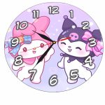 Ceas Disney, Kuromi, Melody, Lemn, 40 cm, CSDUV124 - imagine 5