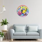 Ceas Disney SpongeBob, Lemn, 40 cm, CSDUV127 - imagine 2