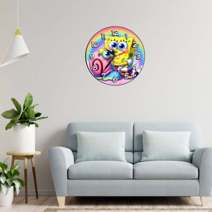 Ceas Disney SpongeBob, Lemn, 40 cm, CSDUV127 - imagine 2