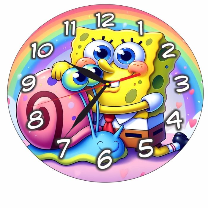 Ceas Disney SpongeBob, Lemn, 40 cm, CSDUV127 - imagine 5