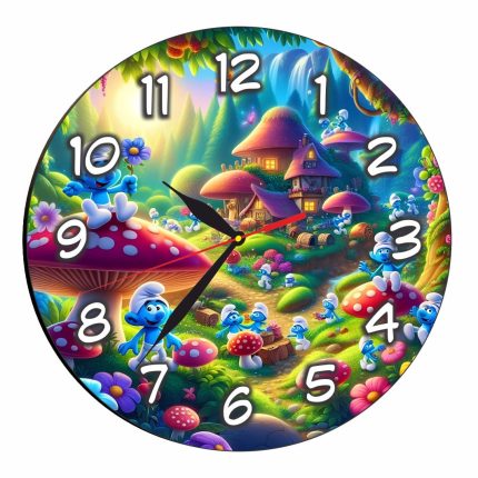 Ceas Disney Strumfi, Lemn, 40 cm, CSDUV130