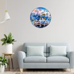 Ceas Disney Strumfi, Lemn, 40 cm, CSDUV132 - imagine 2